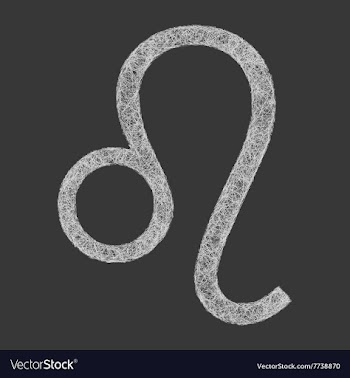 Leo zodiac sign line art vector image