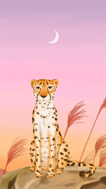 Leopard iPhone wallpaper, pink sky | Free Photo Illustration - rawpixel