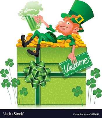 Leprechaun with box vector image