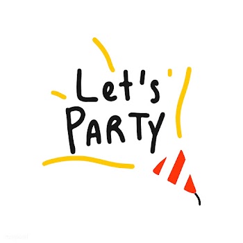 Let's party typography vector in black | Free stock vector - 472428