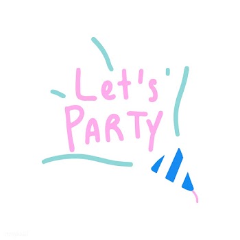 Let's party typography vector in pink | Free stock vector - 472423