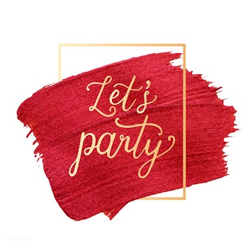 Let's Party red brush stroke | Free stock vector - 552379