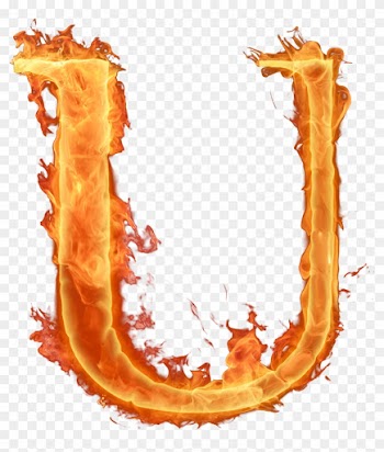 Letras Em Png Efeito Fogo - Fire U Alphabet Png