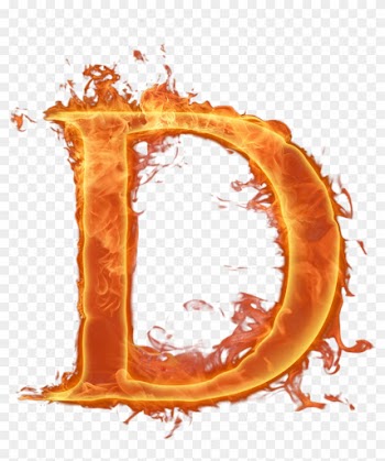 Letras Em Png Efeito Fogo - Letra D Fogo Png