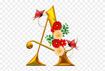 Letras Mayúsculas Para Imprimir De Color Doradas - Lettre Alphabet En Fleurs