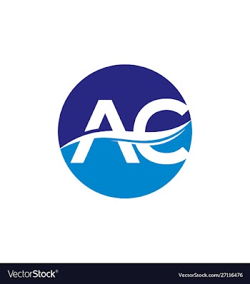 Letter a and c with wave on white background vector image