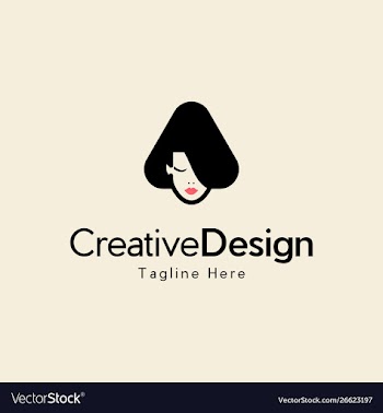 Letter a beauty face creative logo design vector image