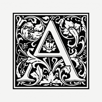 Letter A  clipart, black | Free PSD - rawpixel