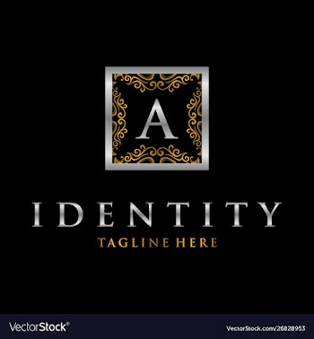 Letter a frame luxury creative business logo vector image