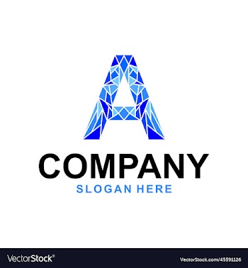 letter a geometric polygon colorful logo