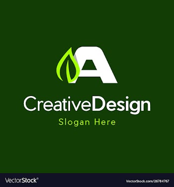 Letter a leaf monogram creative business logo vector image