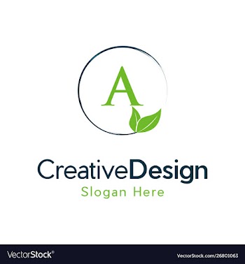Letter a leaf naturally creative business logo vector image
