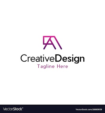 Letter a line creative business logo vector image