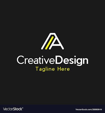 Letter a line creative business logo vector image