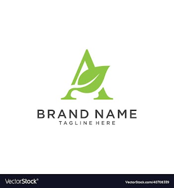 letter a logo design with leaves