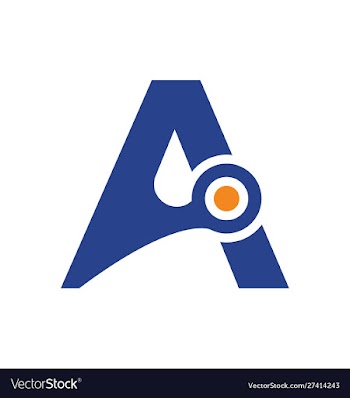 Letter a logo design with technology sign vector image