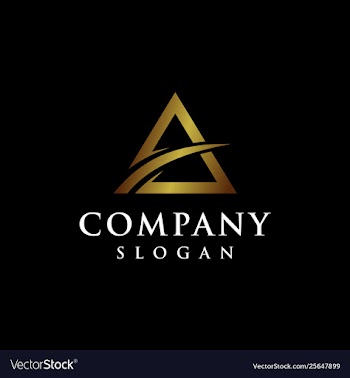 Letter a logo design with triangle shape vector image