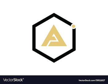 letter a logo in a triangular shape inside the box