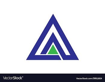 letter a logo with a triangle shape with two a ins