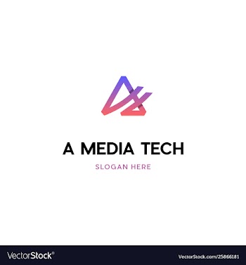Letter a media creative logo vector image