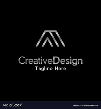 Letter a metallic creative business logo vector image