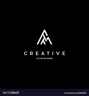 Letter a minimalist media logo design vector image