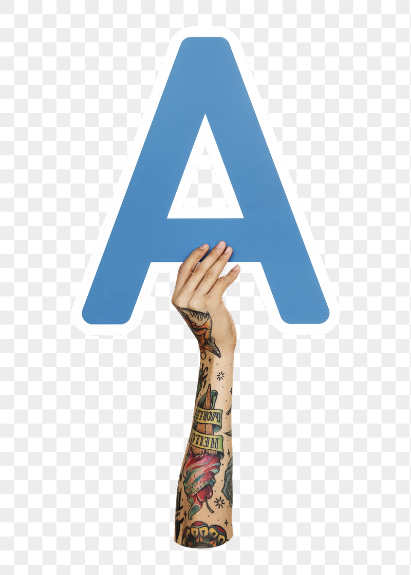 Letter A png hand holding | Free PNG - rawpixel