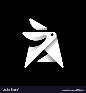letter a rabbit modern simple logo