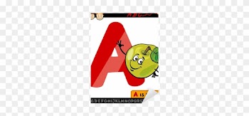 Letter A With Apple Cartoon Illustration Sticker • - Alphabet Letters Cartoon