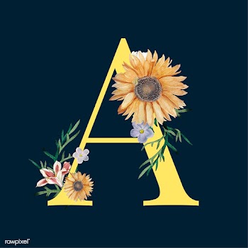 Letter A with blossoms | Free stock vector - 545057