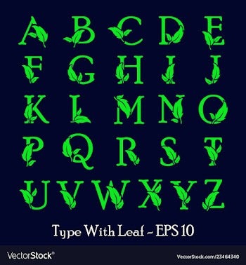letter a-z leaf nature eco green logo template