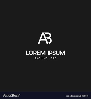 Letter ab creative business logo design vector image