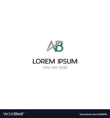 Letter ab creative business logo design vector image