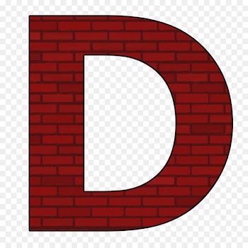 Letter, Alphabet, D, Red, Brick PNG