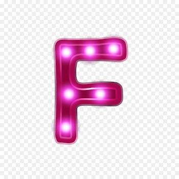 Letter Alphabet Neon Font - Neon alphabet F 