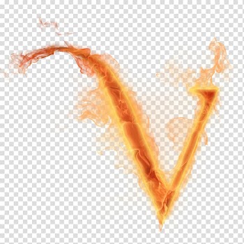 Letter Alphabet V Combustion, Flame letter transparent background PNG clipart