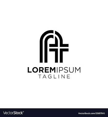 Letter at logo design church logo vector image