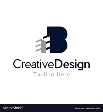 Letter b building commercial creative business log vector image