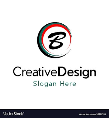 Letter b circle brush creative business logo vector image