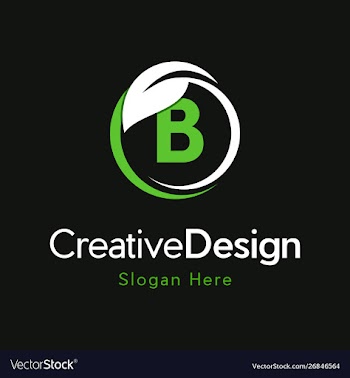 Letter b circle leaf creative business logo vector image
