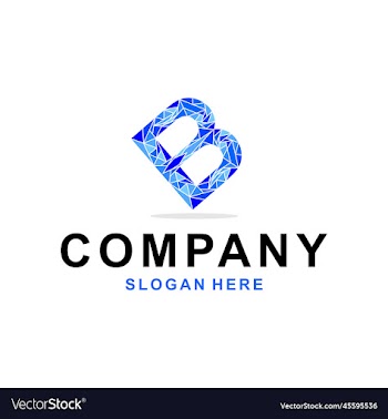 letter b geometric colorful creative logo