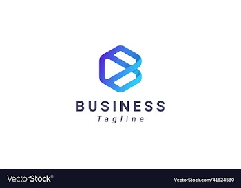 letter b hexagonal creative logo