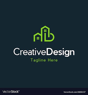 Letter b home housing creative business logo vector image