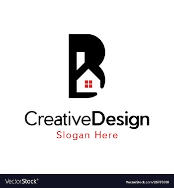 Letter b home realty creative business logo vector image