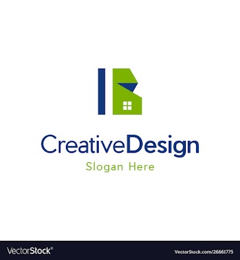 Letter b home realty creative logo vector image