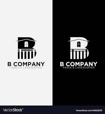 letter b house roof and fence incorporated logo