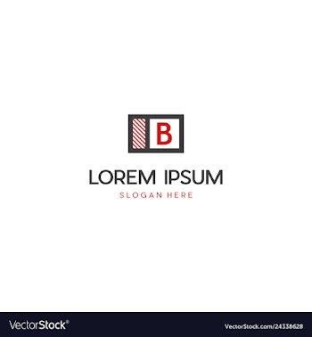 Letter b in box creative design logo vector image