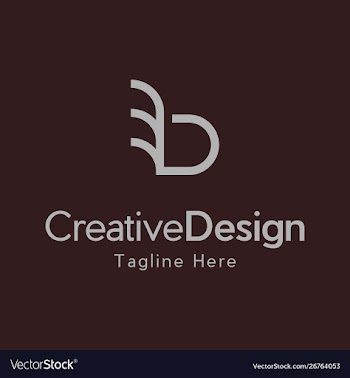 Letter b line creative business logo vector image