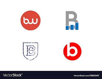 letter b logo and icon designs in blue