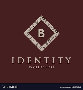 Letter b luxury frame creative business logo vector image
